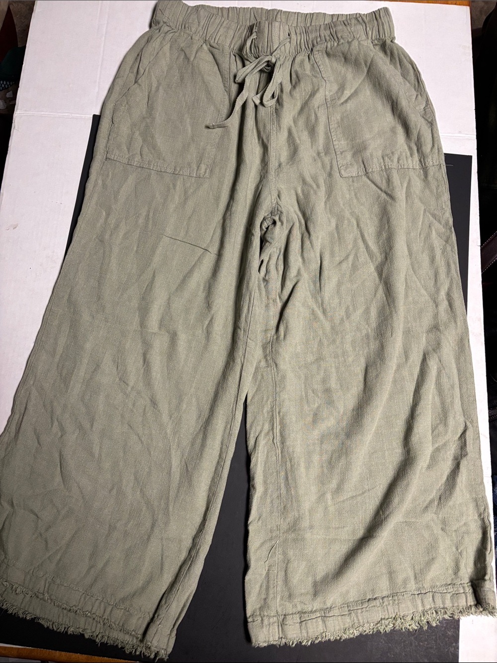 Thread & Supply Olive Wide-Leg Drawstring Pants